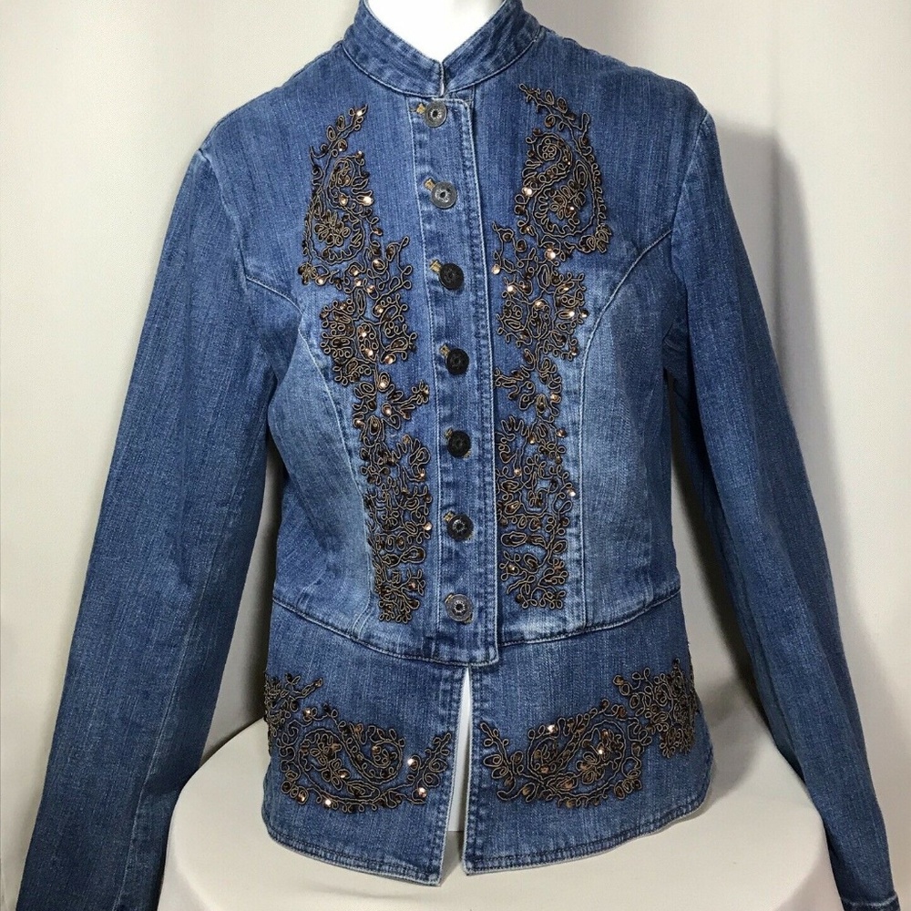 Coldwater Creek Embellished Denim Jacket S